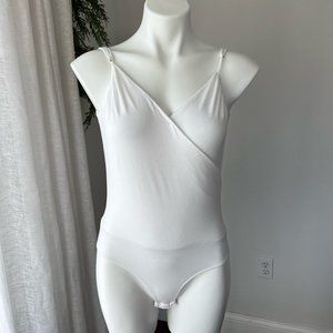 J. Crew Drapey Wrap-Front Cami White Bodysuit Item J1514